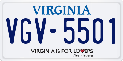 VA license plate VGV5501