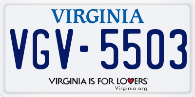 VA license plate VGV5503