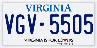 VA license plate VGV5505