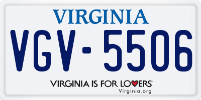 VA license plate VGV5506