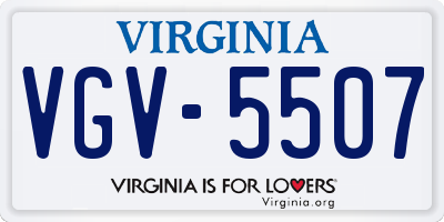 VA license plate VGV5507