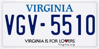 VA license plate VGV5510