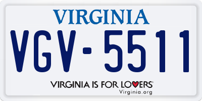VA license plate VGV5511