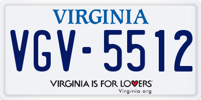 VA license plate VGV5512