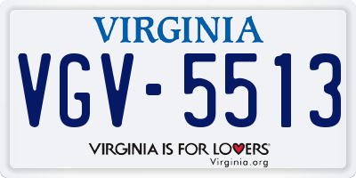 VA license plate VGV5513
