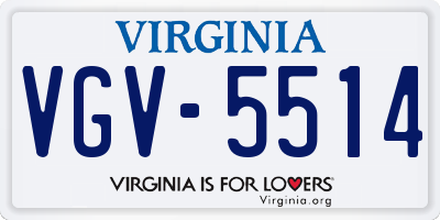 VA license plate VGV5514
