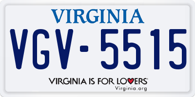 VA license plate VGV5515