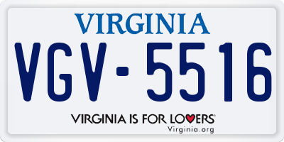 VA license plate VGV5516