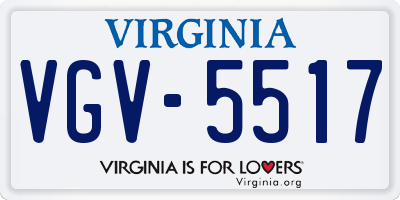 VA license plate VGV5517