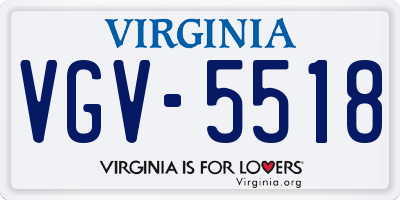 VA license plate VGV5518