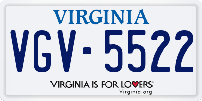 VA license plate VGV5522