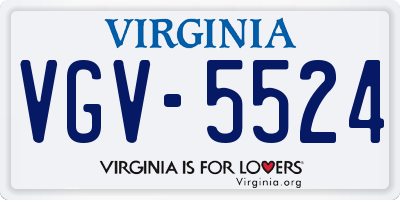 VA license plate VGV5524