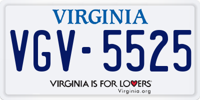 VA license plate VGV5525