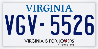 VA license plate VGV5526