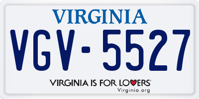 VA license plate VGV5527