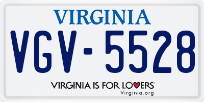 VA license plate VGV5528