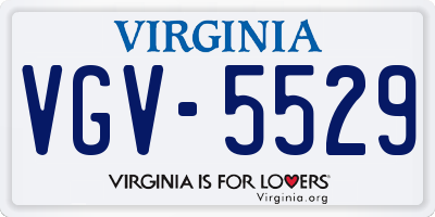 VA license plate VGV5529