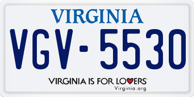 VA license plate VGV5530
