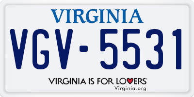 VA license plate VGV5531