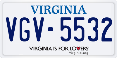 VA license plate VGV5532