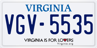 VA license plate VGV5535