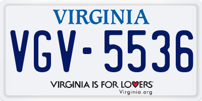 VA license plate VGV5536