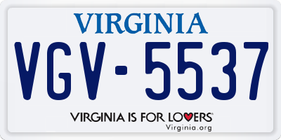 VA license plate VGV5537