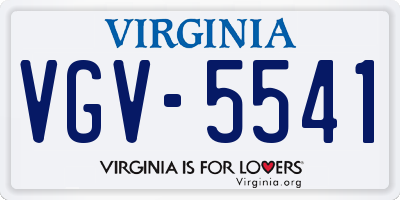 VA license plate VGV5541