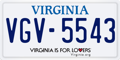 VA license plate VGV5543