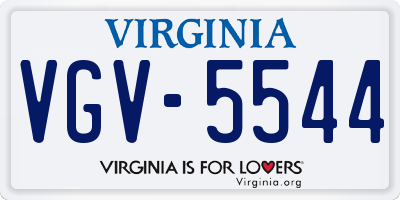 VA license plate VGV5544