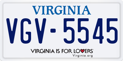 VA license plate VGV5545