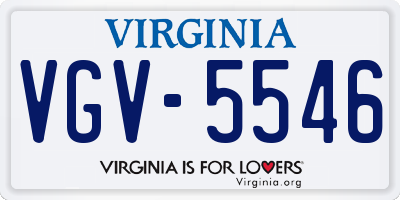 VA license plate VGV5546