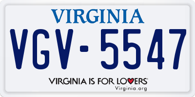 VA license plate VGV5547