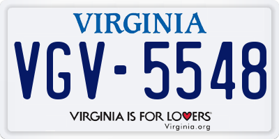 VA license plate VGV5548