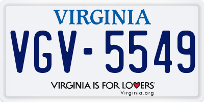 VA license plate VGV5549
