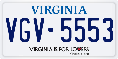 VA license plate VGV5553