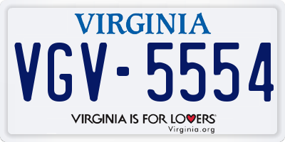 VA license plate VGV5554
