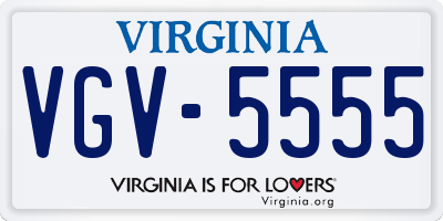 VA license plate VGV5555