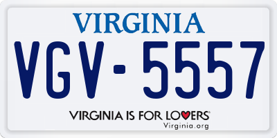 VA license plate VGV5557