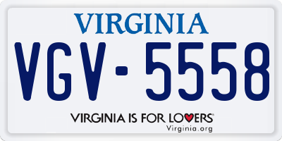 VA license plate VGV5558
