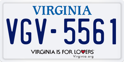 VA license plate VGV5561