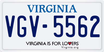 VA license plate VGV5562
