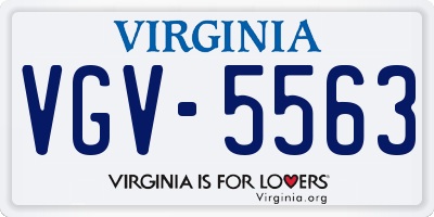 VA license plate VGV5563