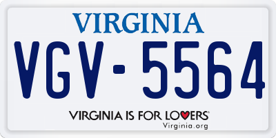 VA license plate VGV5564