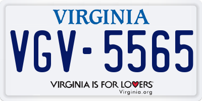 VA license plate VGV5565
