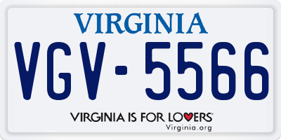 VA license plate VGV5566