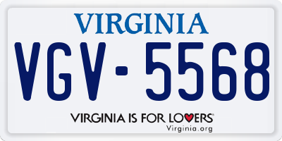 VA license plate VGV5568