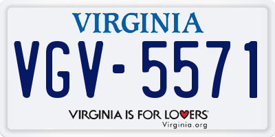 VA license plate VGV5571