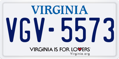 VA license plate VGV5573