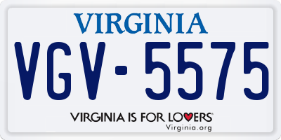 VA license plate VGV5575
